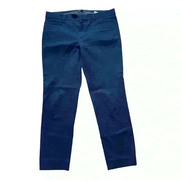 BANANA REPUBLIC Women’s Sz 8 Navy Ponte Knit Ankle Trouser Pants Pockets Stretch - Picture 1 of 9